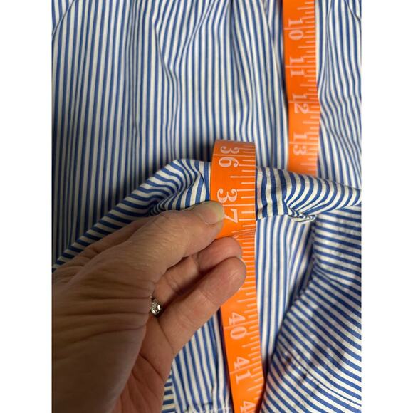 J.Crew Re-Imagined Boho Dress S Blue White Striped Embroidered Cotton Peasant - Picture 14 of 14